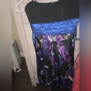 BCX Black Floral Maxi Dress w/ straps